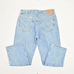 Levi's Men's Jeans Cotton Blue Size 38x30 Zip Solid 550 Relaxed Taper Stained